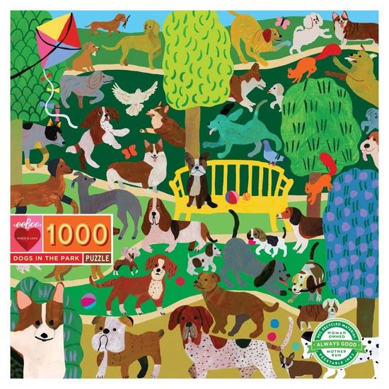 eeBoo Čtvercové puzzle Psi v parku 1000 dílků