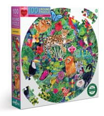 eeBoo Kulaté puzzle Deštný prales 100 dílků