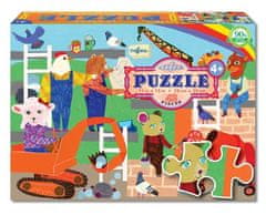 eeBoo Puzzle Zvířátka v práci 42 dílků