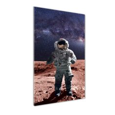 Wallmuralia Vertikální Foto obraz sklo tvrzené Astronauta 50x100 cm 4 úchytky