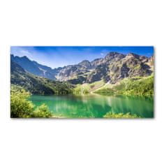 Wallmuralia Foto obraz fotografie na skle Mořské oko Tatry 100x50 cm 4 úchytky