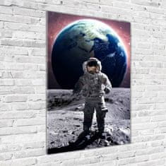 Wallmuralia Vertikální Foto obraz sklo tvrzené Astronauta 70x100 cm 2 úchytky