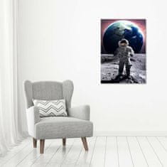 Wallmuralia Vertikální Foto obraz sklo tvrzené Astronauta 70x100 cm 2 úchytky