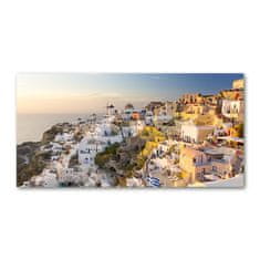 Wallmuralia Foto obraz skleněný horizontální Santorini Řecko 100x70 cm 2 úchytky