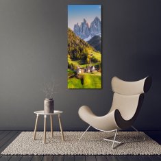 Wallmuralia Vertikální Fotoobraz na skle Mestečko v horách 70x140 cm 2 úchytky