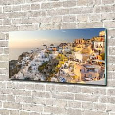 Wallmuralia Foto obraz skleněný horizontální Santorini Řecko 140x70 cm 4 úchytky