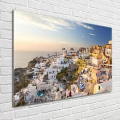 Wallmuralia Foto obraz skleněný horizontální Santorini Řecko 100x70 cm 2 úchytky