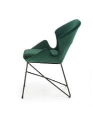 Halmar Kovová židle K458, tmavě zelená