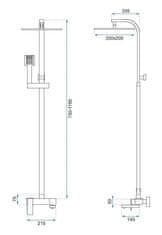 REA Sprchový set s baterií 150mm s otočným výtokem navaro (REA-P0802)