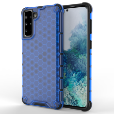 OEM Honeycomb pancéřové pouzdro se silikonovým rámem pro Samsung Galaxy S22 PLUS 5G Blue