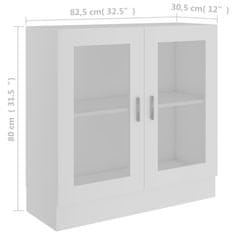 Petromila Prosklená skříň bílá 82,5 x 30,5 x 80 cm kompozitní dřevo