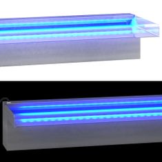 Petromila Přelivový vodopád s RGB LED osvětlením nerezová ocel 90 cm