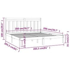 shumee Rám postele masivní dřevo 200 x 200 cm