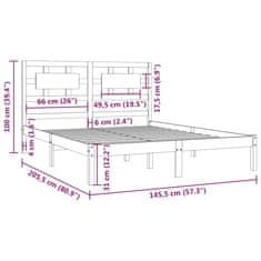 Vidaxl Postel bez matrace bílá 140 x 200 cm masivní borovice