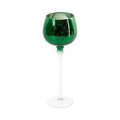 Eurofirany Verre3 Dekorativní skleněný svícen (Fi) 9X25 cm bílý