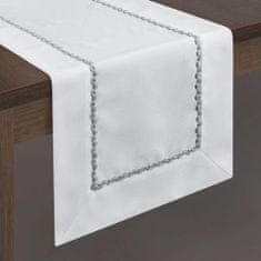 Eurofirany ubrus na stůl se stříbrným lemováním, balený v rozměrech 40 cm x 180 cm