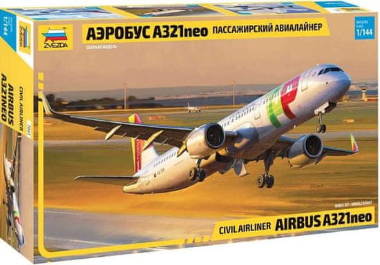 Zvezda Airbus A-321NEO, Model Kit letadlo 7043, 1/144