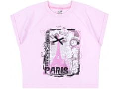 sarcia.eu Růžové tričko s krátkým rukávem PARIS 4-5 let 110 cm