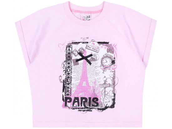 sarcia.eu Růžové tričko s krátkým rukávem PARIS 2-3 let 98 cm