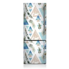 tulup.cz Magnet na ledničku dekorativní Trojúhelníky a peří 60x180 cm