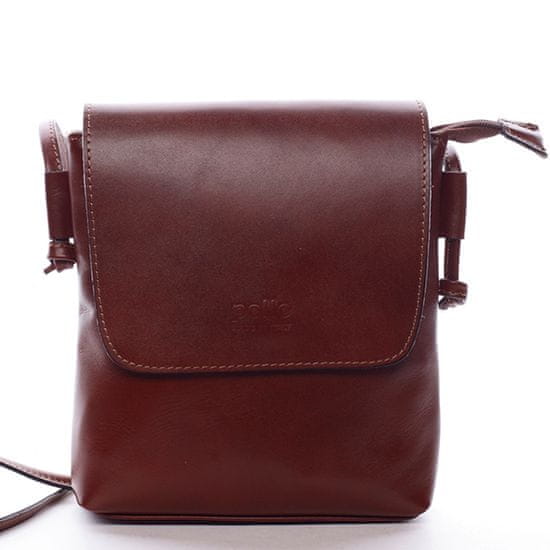 Delami Vera Pelle Kožená elegantní crossbody kabelka Arleen, světle hnědá