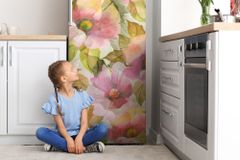 tulup.cz Magnet na ledničku dekorativní Malované květiny 60x205 cm
