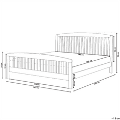 Beliani Klasická bílá dřevěná manželská postel 180x200 cm CASTRES