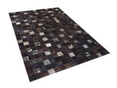 Beliani Hnědozlatý patchwork kožený koberec 160x230 cm BANDIRMA