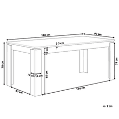 Beliani Jídelní stůl 180 x 90 cm tmavé dřevo VITON