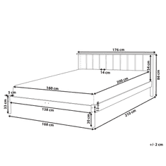 Beliani Postel světle hnědá dřevěná s lamelami 160 x 200 cm BARRET