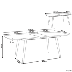 Beliani Jídelní stůl 180/210 x 90 cm HAGA světlé dřevo