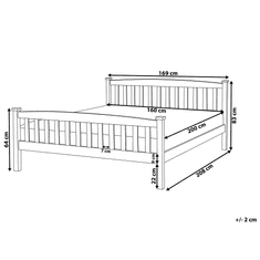 Beliani Dřevěná postel 160 x 200 cm bílá GIVERNY
