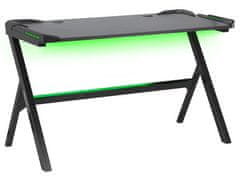 Beliani Herní psací stůl RGB LED 120 x 60 cm černý DANVERS