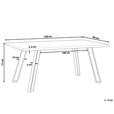 Beliani Jídelní stůl 180 x 90 cm GRAHAM světlé dřevo