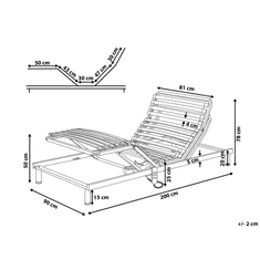 Beliani Elektrický rošt do postele Nastavitelný 90 x 200 cm COMFORT