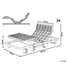 Beliani Sada 2 jednolůžkových elektricky nastavitelných roštů STAR