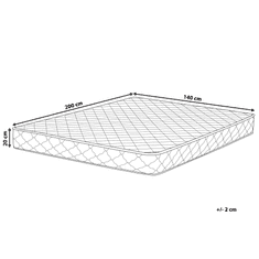 Beliani Oboustranná pružinová matrace středně tvrdá / tvrdá 140 x 200 cm DUO