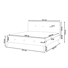 Beliani Světle šedá čalouněná postel 140x200 cm RENNES