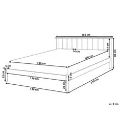 Beliani Postel světle hnědá dřevěná s lamelami 140 x 200 cm BARRET