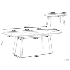 Beliani Rozkládací jídelní stůl 160/200 x 90 cm tmavé dřevo s černou SALVADOR