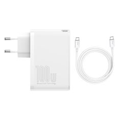 BASEUS GaN2 Pro síťová nabíječka 2x USB / 2x USB-C 100W QC PD, bíla