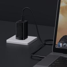 BASEUS GaN3 síťová nabíječka 2x USB-C / USB 65W PD QC + kabel USB-C / USB-C 1m, černá