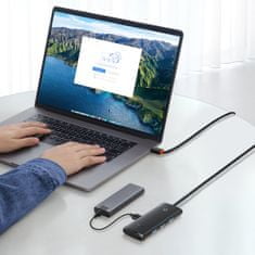 BASEUS Lite HUB adaptér USB-C - 4x USB 1m, černý