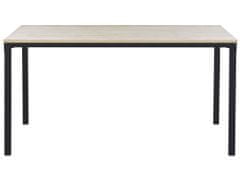 Beliani Černý jídelní stůl 150 x 90 cm se světlým dřevem HOCKLEY