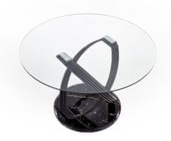 Halmar Skleněný jídelní stůl Optico, transparentní / černá