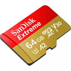 SanDisk Extreme microSDXC spominska kartica + SD adapter, 64 GB