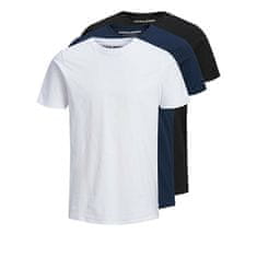 Jack&Jones 3 PACK - pánské triko JJEORGANIC Slim Fit 12191759 Black 1Black 1Navy 1White (Velikost S)