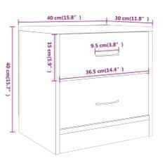 Vidaxl Noční stolky 2 ks kouřový dub 40 x 30 x 40 cm kompozitní dřevo