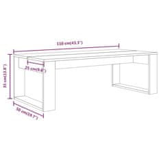 Greatstore Konferenční stolek hnědý dub 110 x 50 x 35 cm kompozitní dřevo