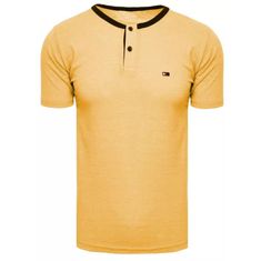 Dstreet Pánské tričko BUTTONS žluté rx5012 M